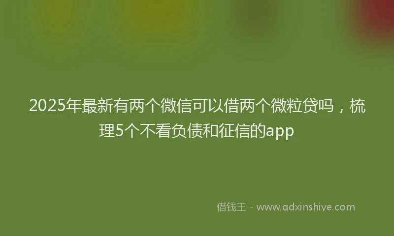 2025年最新有两个微信可以借两个微粒贷吗，梳理5个不看负债和征信的app