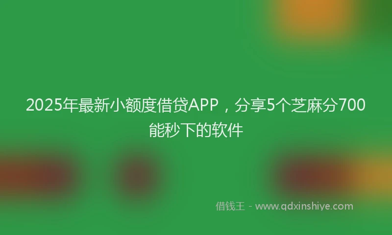 2025年最新小额度借贷APP，分享5个芝麻分700能秒下的软件