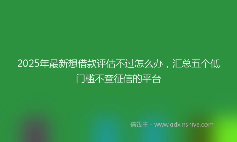 2025年最新想借款评估不过怎么办，汇总五个低门槛不查征信的平台