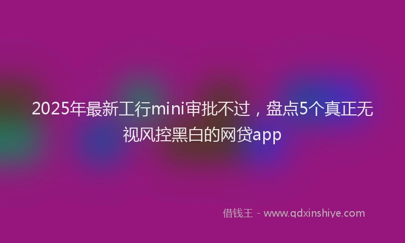 2025年最新工行mini审批不过，盘点5个真正无视风控黑白的网贷app