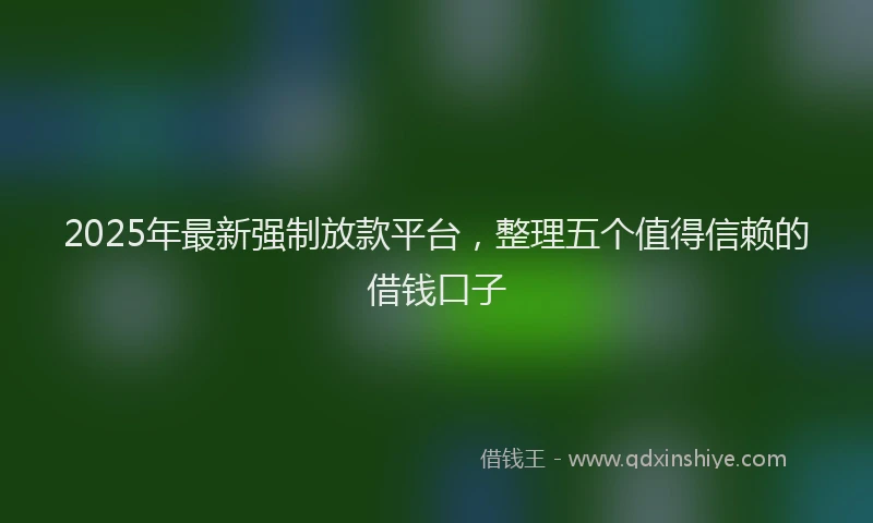 2025年最新强制放款平台，整理五个值得信赖的借钱口子