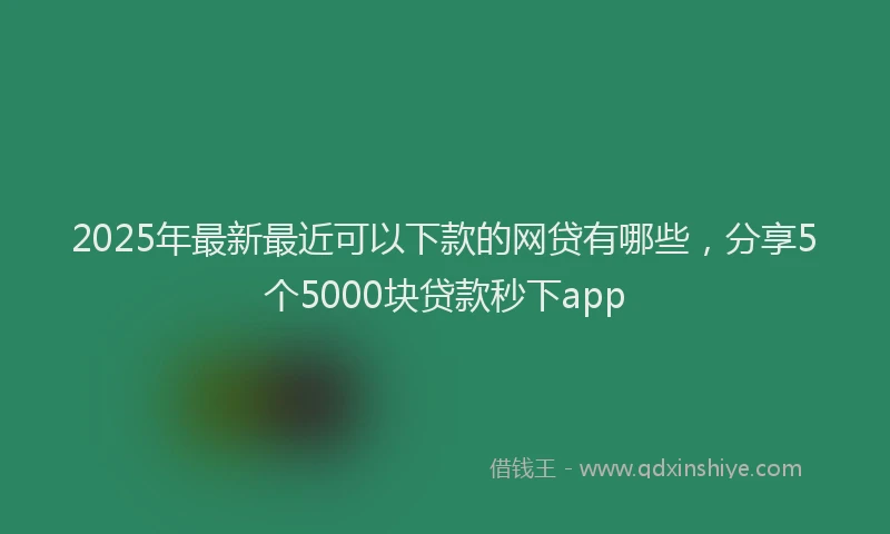 2025年最新最近可以下款的网贷有哪些，分享5个5000块贷款秒下app