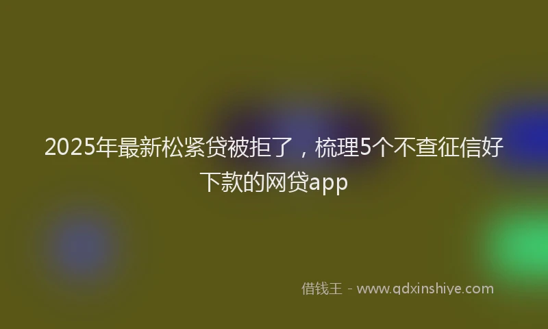 2025年最新松紧贷被拒了，梳理5个不查征信好下款的网贷app
