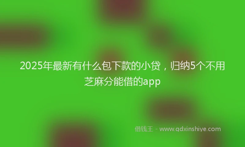 2025年最新有什么包下款的小贷，归纳5个不用芝麻分能借的app