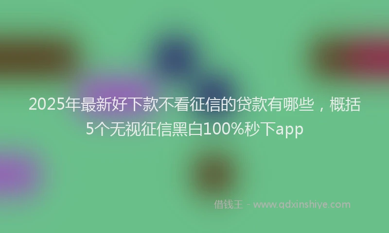 2025年最新好下款不看征信的贷款有哪些，概括5个无视征信黑白100%秒下app
