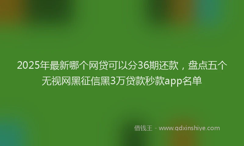 2025年最新哪个网贷可以分36期还款，盘点五个无视网黑征信黑3万贷款秒款app名单