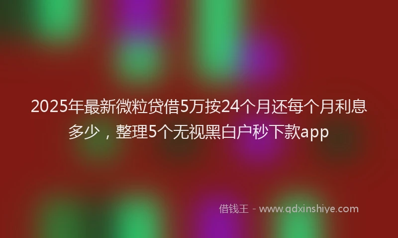 2025年最新微粒贷借5万按24个月还每个月利息多少，整理5个无视黑白户秒下款app