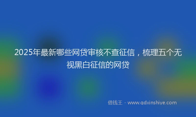2025年最新哪些网贷审核不查征信，梳理五个无视黑白征信的网贷