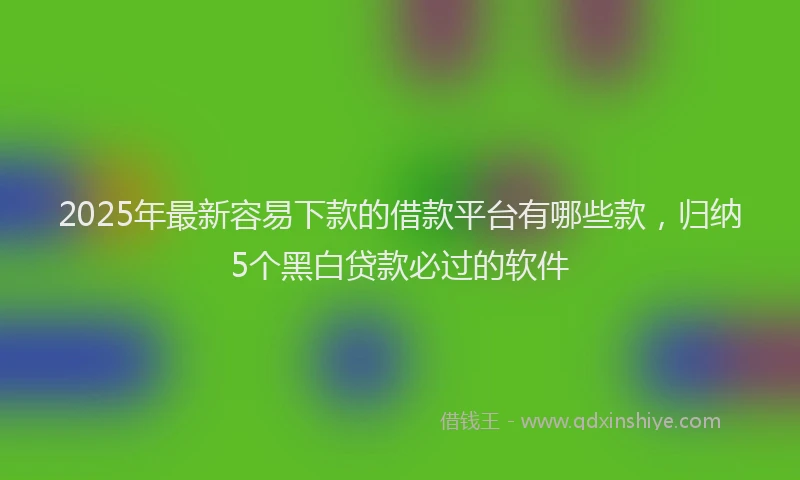 2025年最新容易下款的借款平台有哪些款，归纳5个黑白贷款必过的软件