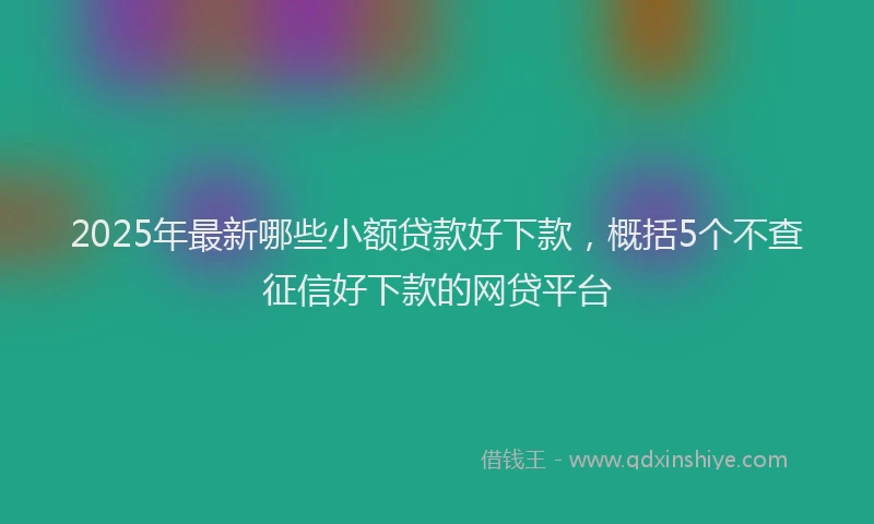 2025年最新哪些小额贷款好下款，概括5个不查征信好下款的网贷平台