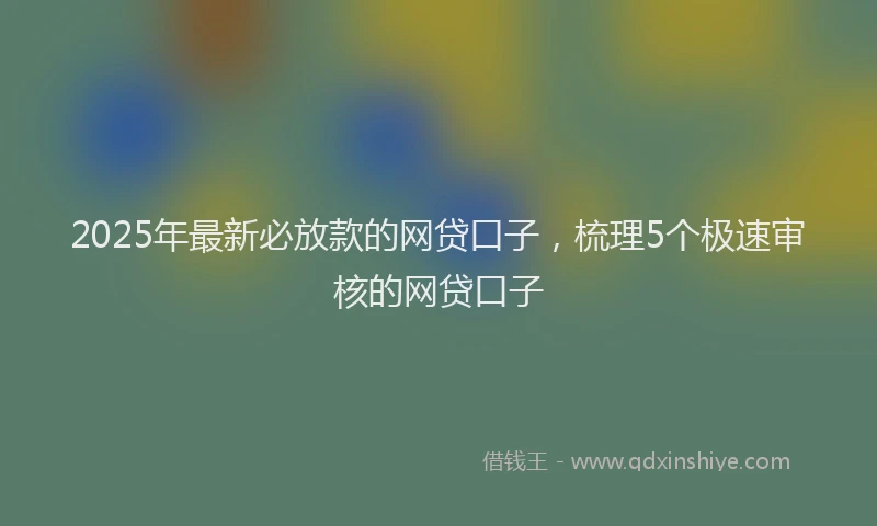 2025年最新必放款的网贷口子，梳理5个极速审核的网贷口子