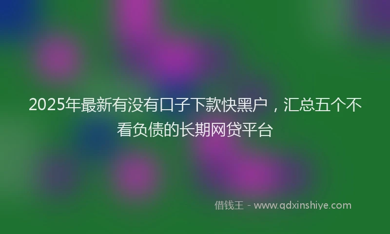 2025年最新有没有口子下款快黑户，汇总五个不看负债的长期网贷平台