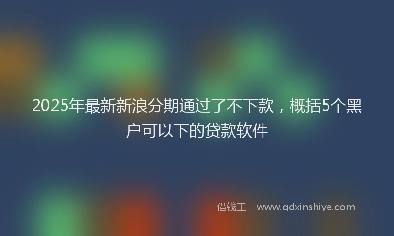 2025年最新新浪分期通过了不下款，概括5个黑户可以下的贷款软件