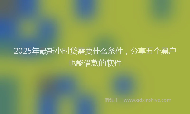 2025年最新小时贷需要什么条件，分享五个黑户也能借款的软件