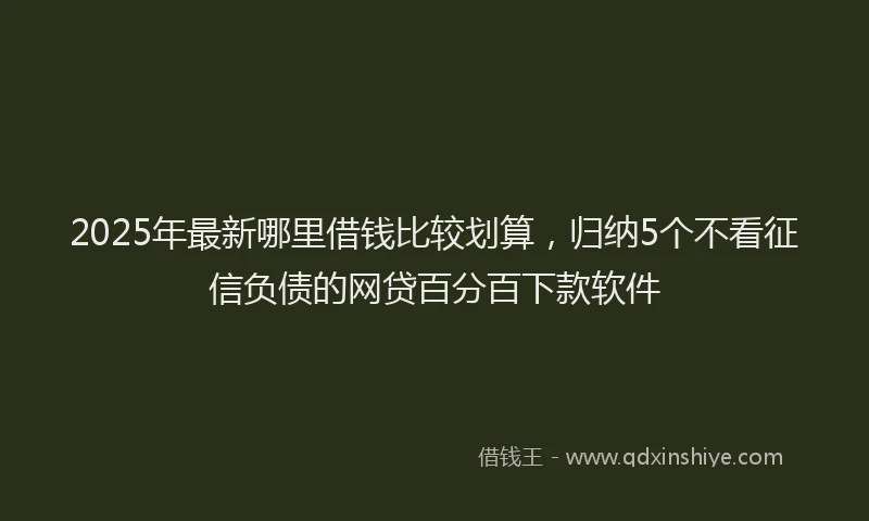 2025年最新哪里借钱比较划算，归纳5个不看征信负债的网贷百分百下款软件