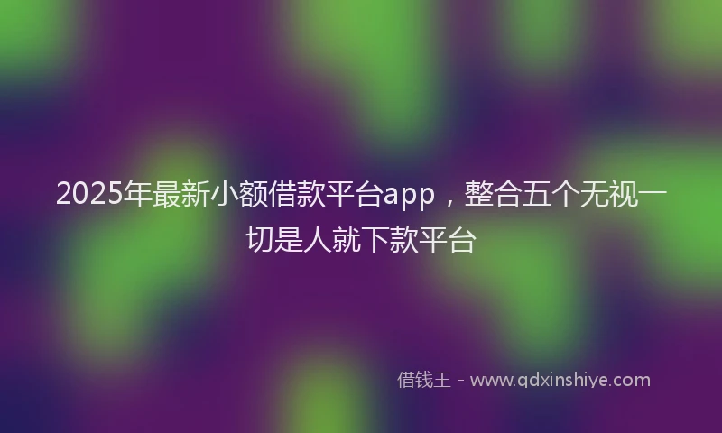 2025年最新小额借款平台app，整合五个无视一切是人就下款平台