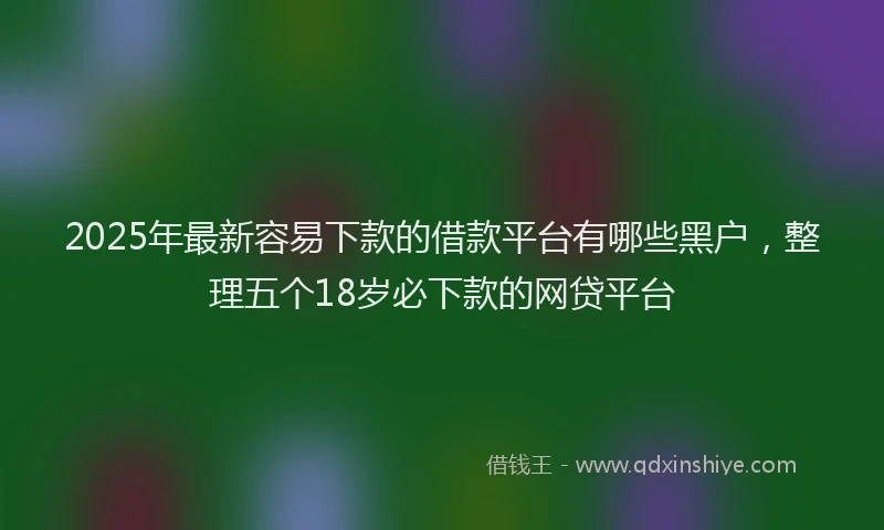 2025年最新容易下款的借款平台有哪些黑户，整理五个18岁必下款的网贷平台