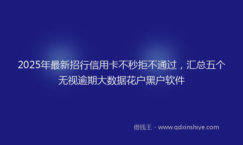 2025年最新招行信用卡不秒拒不通过，汇总五个无视逾期大数据花户黑户软件