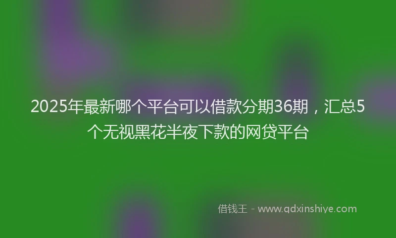 2025年最新哪个平台可以借款分期36期，汇总5个无视黑花半夜下款的网贷平台