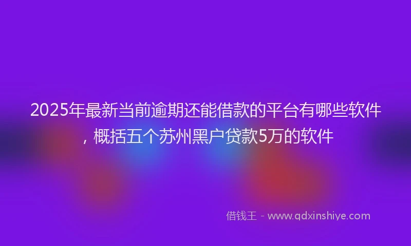 2025年最新当前逾期还能借款的平台有哪些软件，概括五个苏州黑户贷款5万的软件