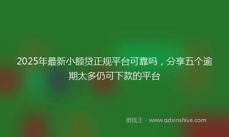 2025年最新小额贷正规平台可靠吗，分享五个逾期太多仍可下款的平台
