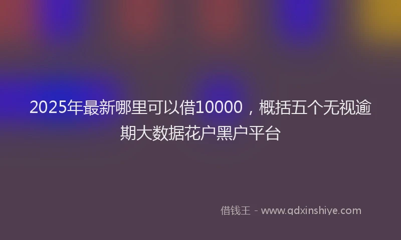 2025年最新哪里可以借10000，概括五个无视逾期大数据花户黑户平台