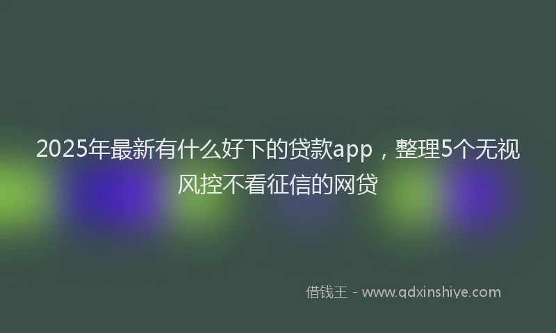 2025年最新有什么好下的贷款app，整理5个无视风控不看征信的网贷