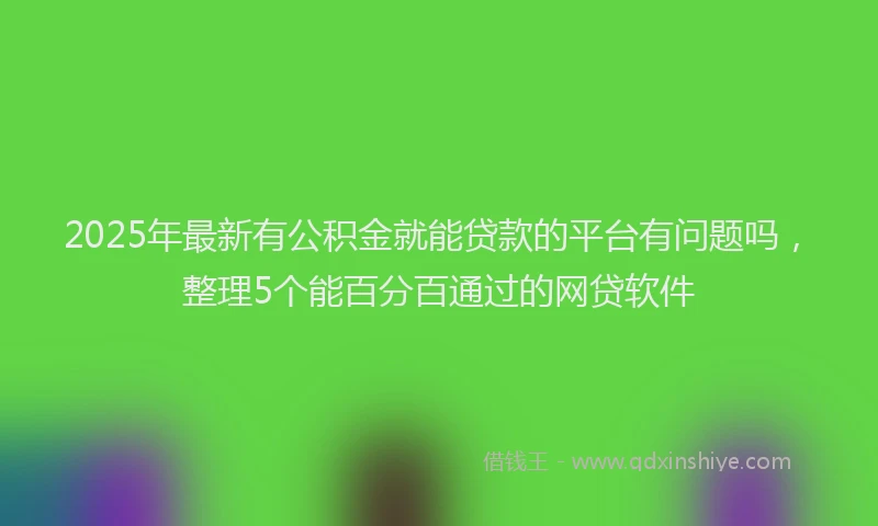 2025年最新有公积金就能贷款的平台有问题吗，整理5个能百分百通过的网贷软件