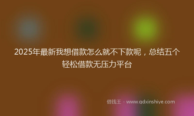 2025年最新我想借款怎么就不下款呢，总结五个轻松借款无压力平台