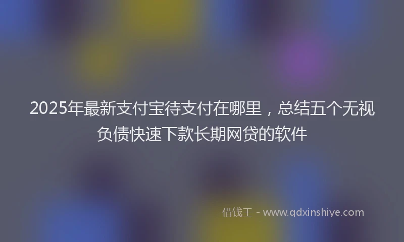 2025年最新支付宝待支付在哪里，总结五个无视负债快速下款长期网贷的软件