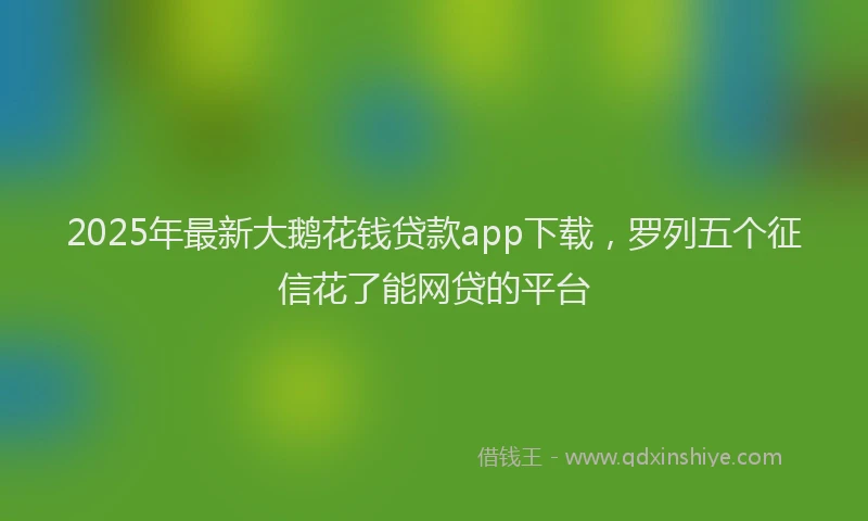 2025年最新大鹅花钱贷款app下载，罗列五个征信花了能网贷的平台