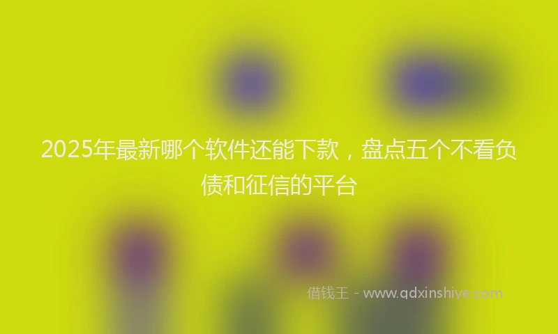 2025年最新哪个软件还能下款，盘点五个不看负债和征信的平台