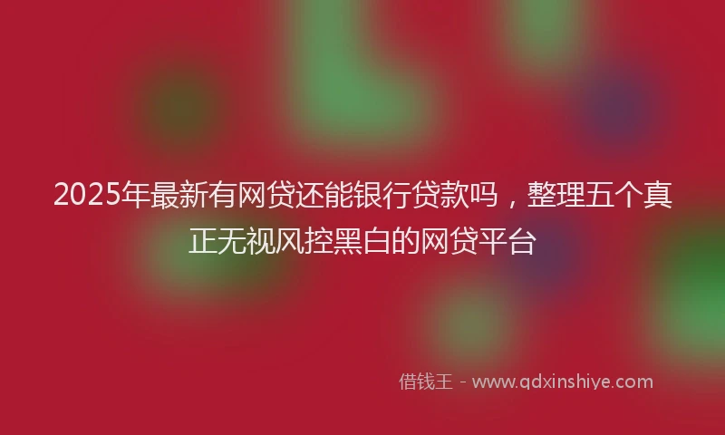 2025年最新有网贷还能银行贷款吗，整理五个真正无视风控黑白的网贷平台