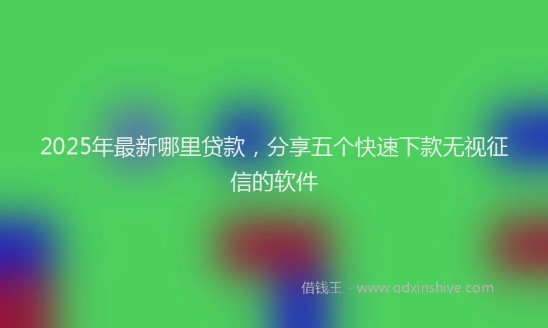 2025年最新哪里贷款，分享五个快速下款无视征信的软件