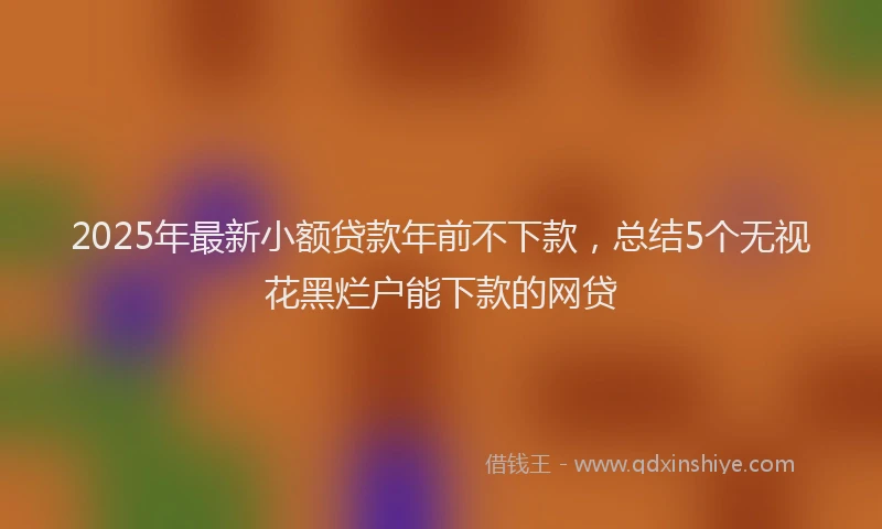 2025年最新小额贷款年前不下款，总结5个无视花黑烂户能下款的网贷