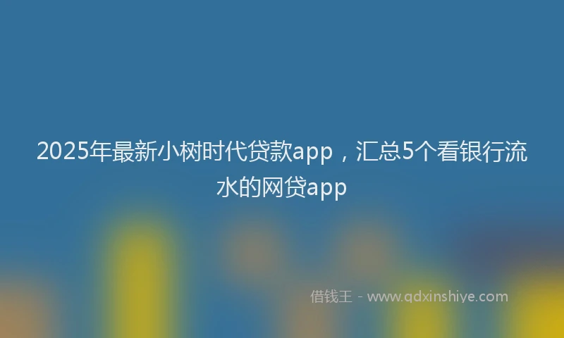 2025年最新小树时代贷款app，汇总5个看银行流水的网贷app
