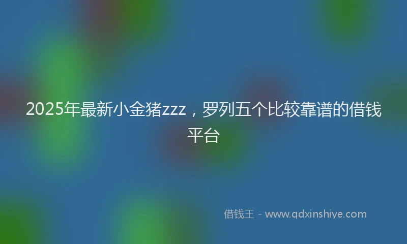2025年最新小金猪zzz，罗列五个比较靠谱的借钱平台