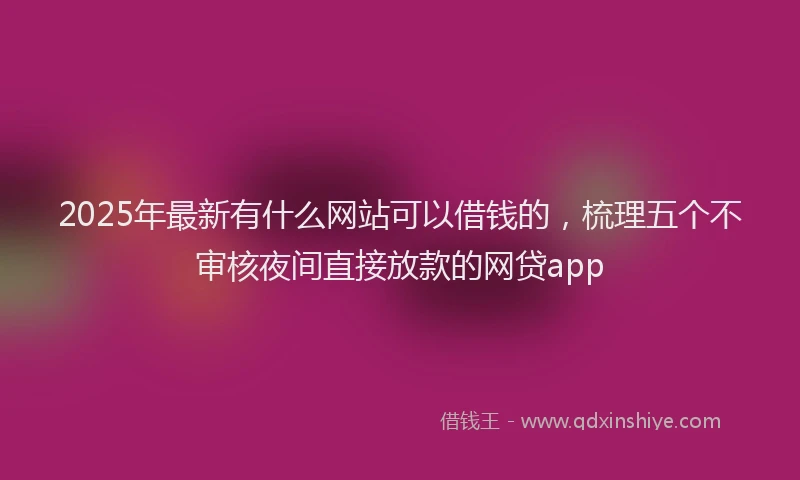 2025年最新有什么网站可以借钱的，梳理五个不审核夜间直接放款的网贷app