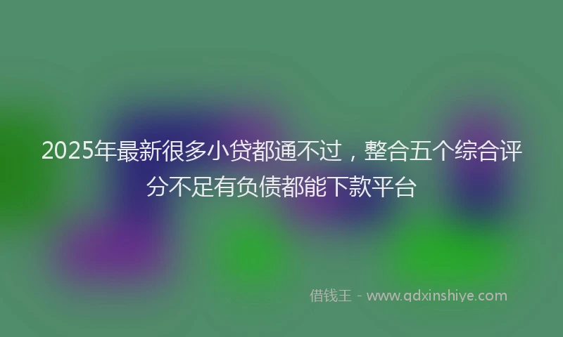 2025年最新很多小贷都通不过，整合五个综合评分不足有负债都能下款平台