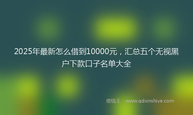 2025年最新怎么借到10000元，汇总五个无视黑户下款口子名单大全