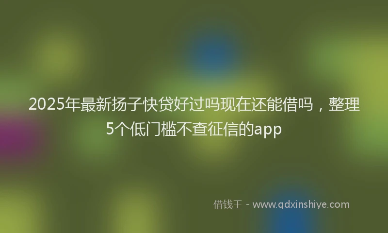 2025年最新扬子快贷好过吗现在还能借吗，整理5个低门槛不查征信的app