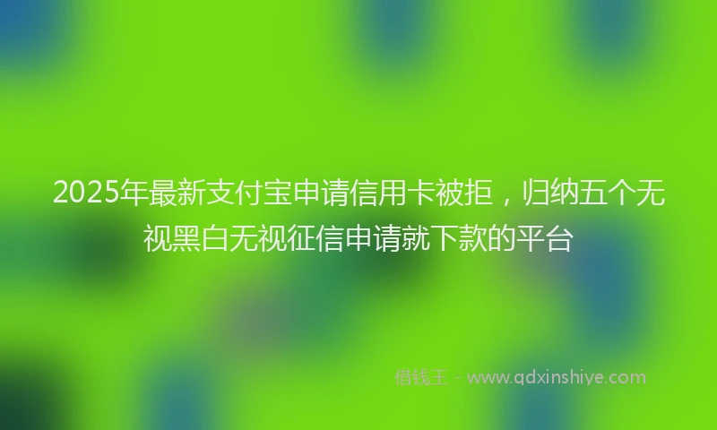 2025年最新支付宝申请信用卡被拒，归纳五个无视黑白无视征信申请就下款的平台