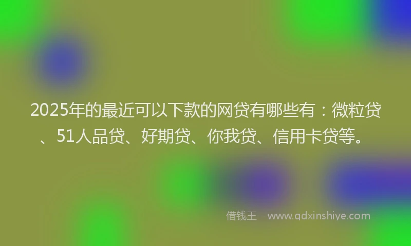 2025年的最近可以下款的网贷有哪些有：微粒贷、51人品贷、好期贷、你我贷、信用卡贷等。