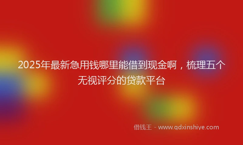 2025年最新急用钱哪里能借到现金啊，梳理五个无视评分的贷款平台