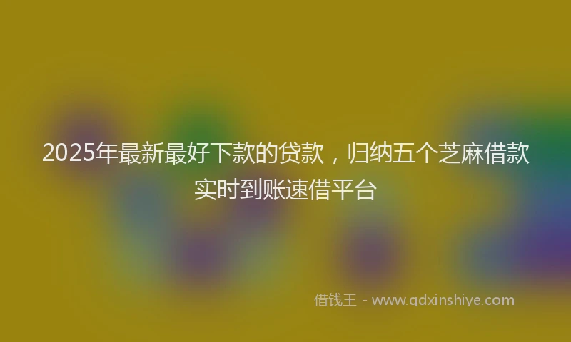 2025年最新最好下款的贷款，归纳五个芝麻借款实时到账速借平台