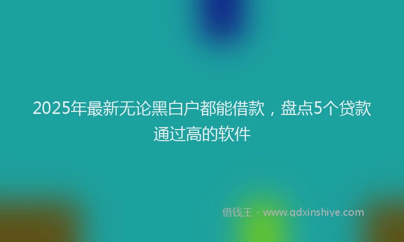 2025年最新无论黑白户都能借款，盘点5个贷款通过高的软件