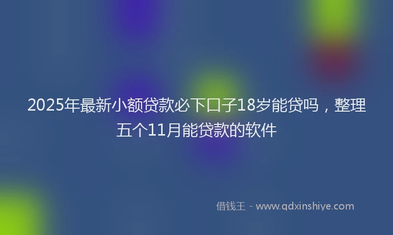 2025年最新小额贷款必下口子18岁能贷吗，整理五个11月能贷款的软件
