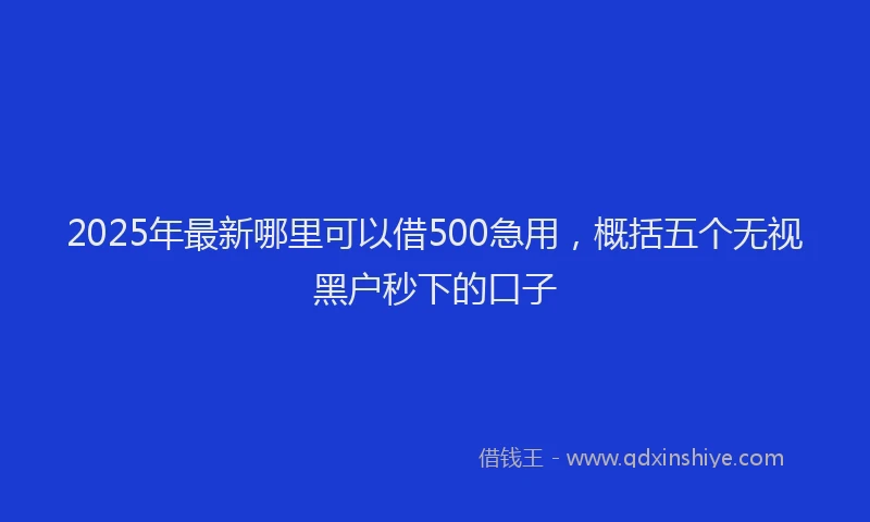 2025年最新哪里可以借500急用，概括五个无视黑户秒下的口子