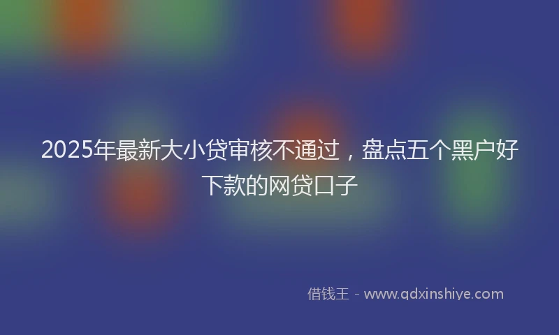 2025年最新大小贷审核不通过，盘点五个黑户好下款的网贷口子