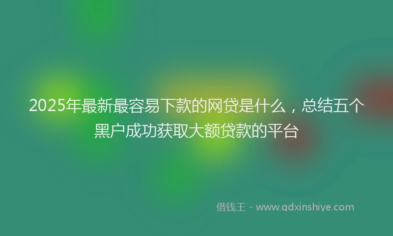 2025年最新最容易下款的网贷是什么，总结五个黑户成功获取大额贷款的平台